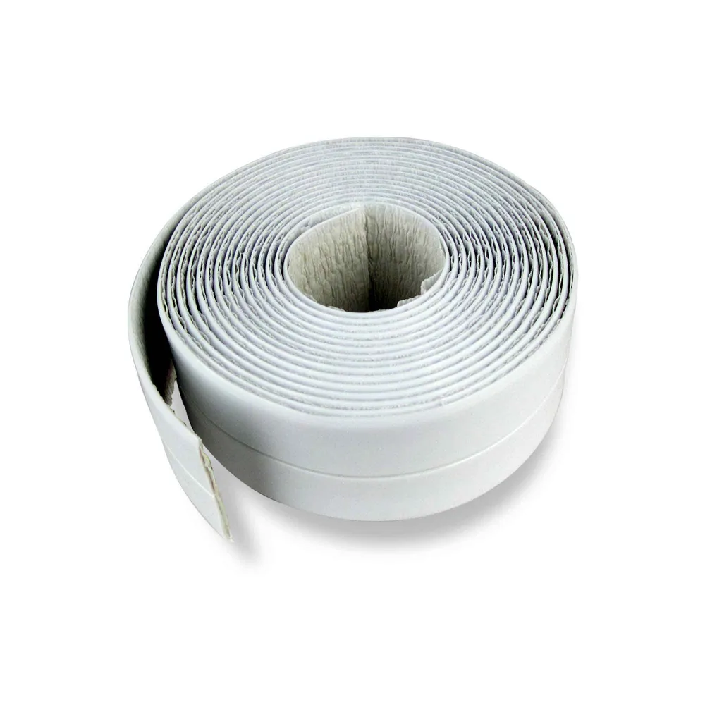 Scellant adhésif blanc à l'épreuve de l'eau pour baignoire et murs, 1-1/2" x 11' en acier inoxydable