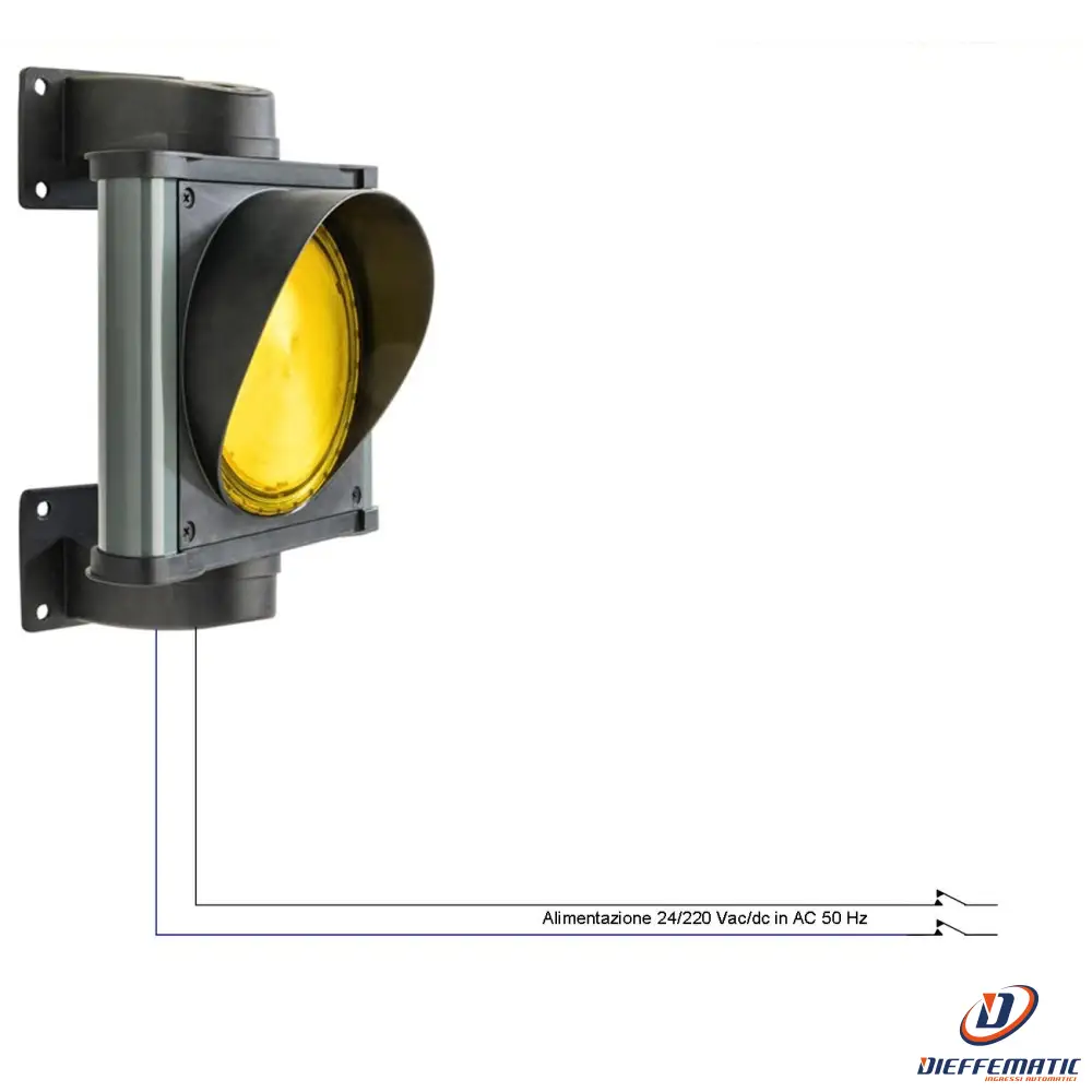 Semaforo Luce Gialla 24 Led Ø Vetro 141 Mm 24/220V Ip66 Securvera Sv-Lgslauelra
