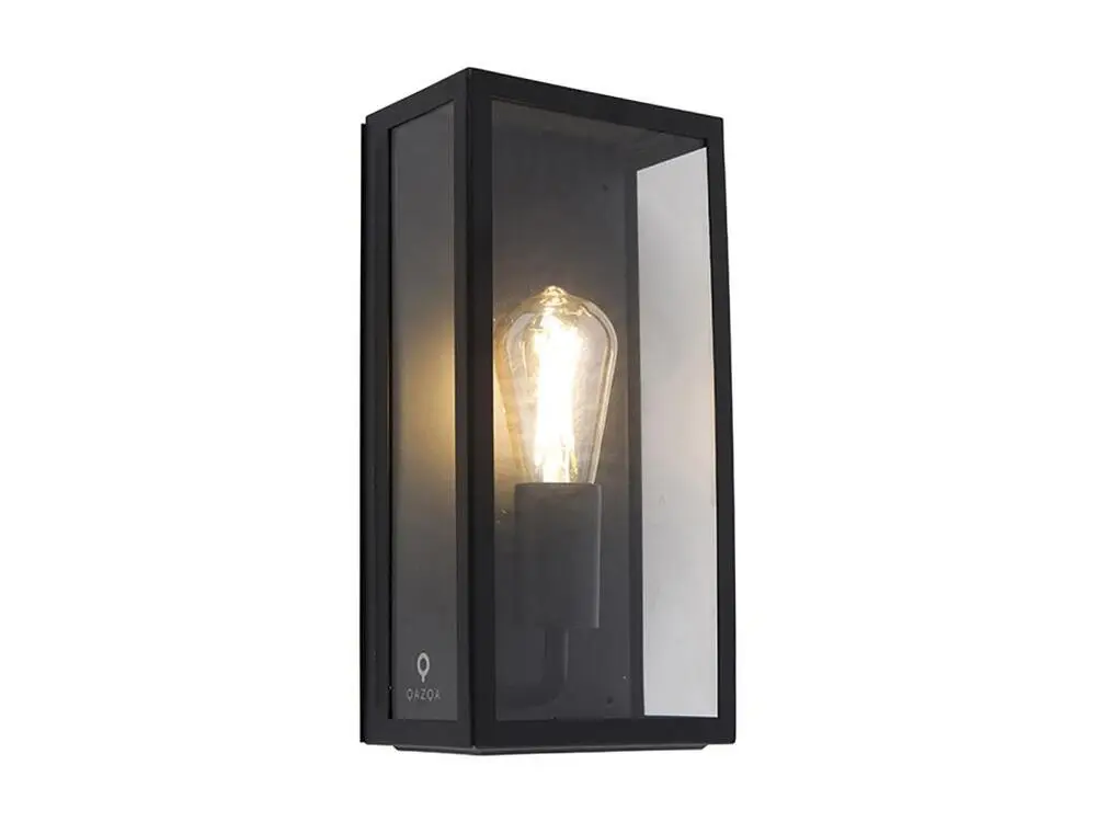 Set de 2 appliques d'extérieur noir IP44 avec verre - Rotterdam en acier inoxydable
