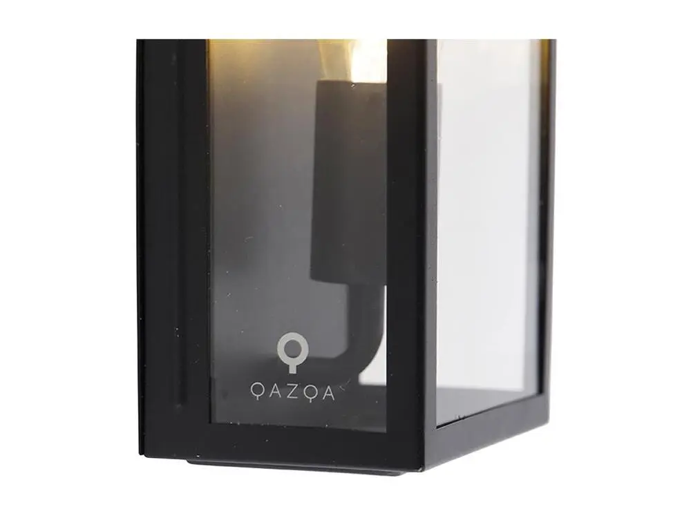 Set de 2 appliques d'extérieur noir IP44 avec verre - Rotterdam en acier inoxydable