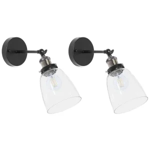 Set 2 En verre Wall Lamp Transparent LOVAT