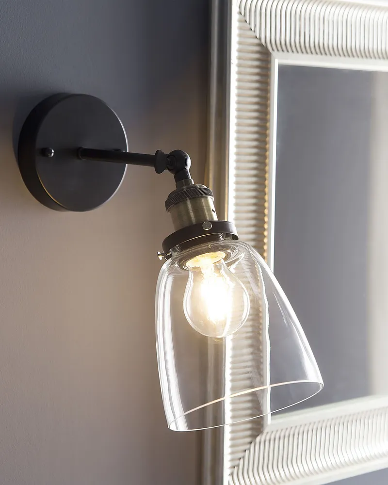 Set 2 En verre Wall Lamp Transparent LOVAT