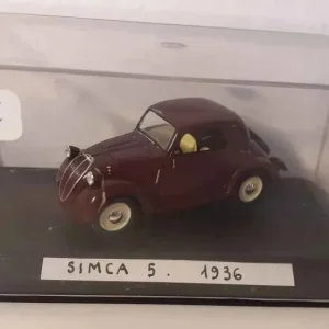 Simca 5 bordeaux de 1936 (avec étiquette sur le socle) pour remplacement usure