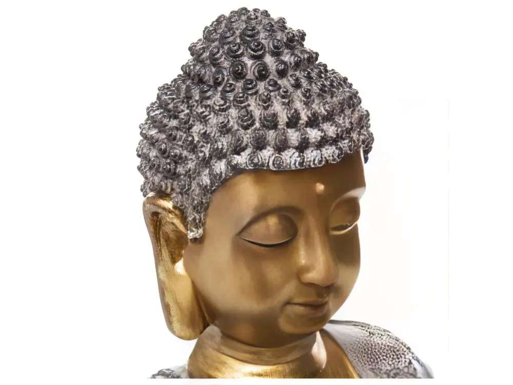 Statue décorative Bouddha en résine avec photophore H 37 cm - 520