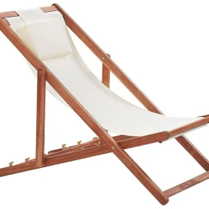 Sun Lounger Wood Dark Wood AVELLINO pour usage intensif