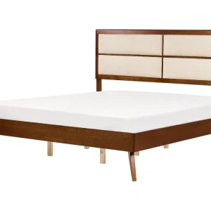 EU Super King Size Bed Dark Wood and Sable POISSY