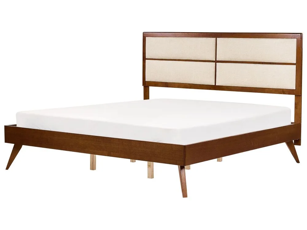 EU Super King Size Bed Dark Wood and Sable POISSY
