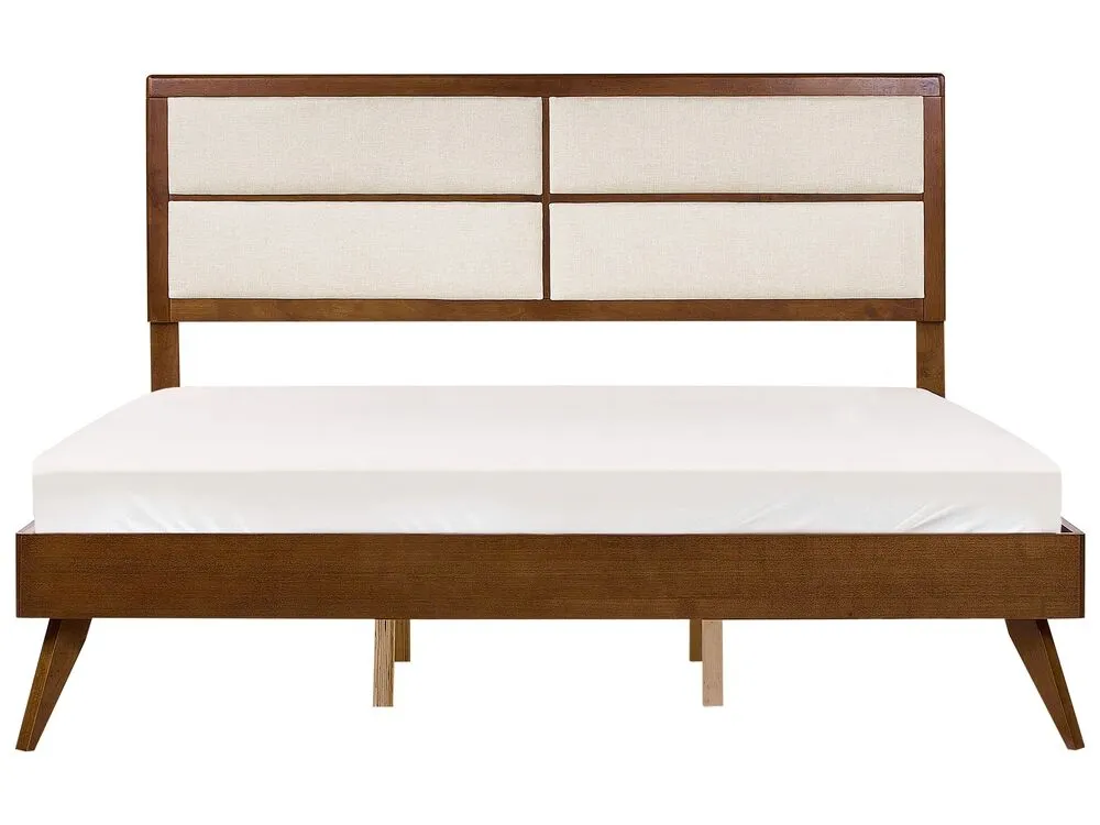 EU Super King Size Bed Dark Wood and Sable POISSY