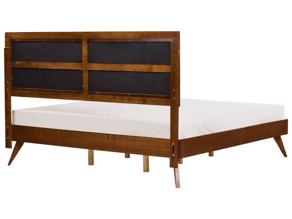 EU Super King Size Bed Dark Wood and Sable POISSY