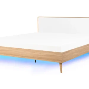 EU Super King Size Bed LED Light Wood SERRIS pour amélioration performances