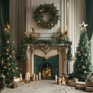 Toile de Fond Célébration Chaleureuse au Coin du Feu de Noël BRP8-37 pour remplacement usure
