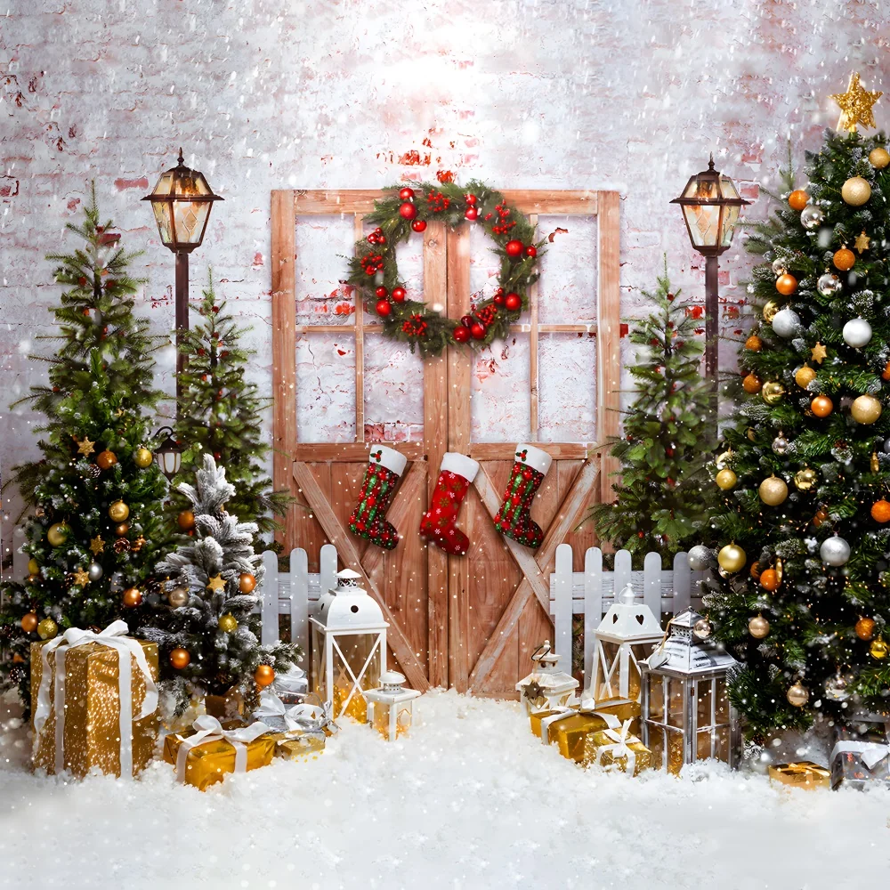 Toile de Fond de êt Enchantée avec Lumières Scintillantes de Noël RR8-270