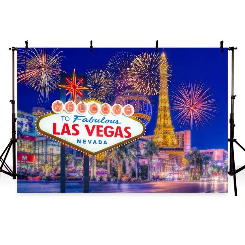 Toile de fond Photo de Nuit de Las Vegas Feux d'artifice G-164 par Akrapovič
