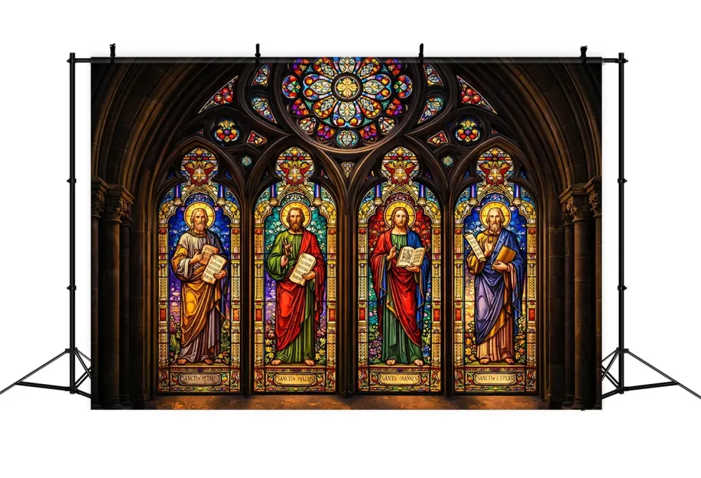 Toile de fond Pâques Vitrail Cathédrale Saints Apôtres LXX61-54