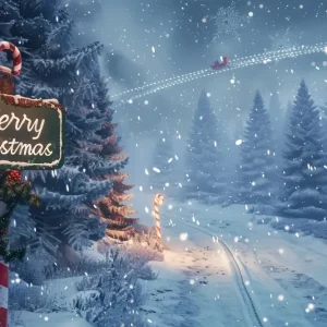 Toile de fond de Sentier Enchanté de êt de Noël BRP8-15