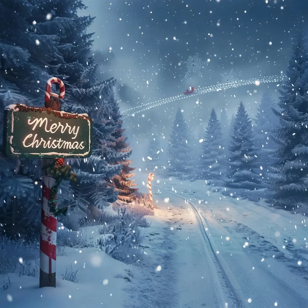 Toile de fond de Sentier Enchanté de êt de Noël BRP8-15