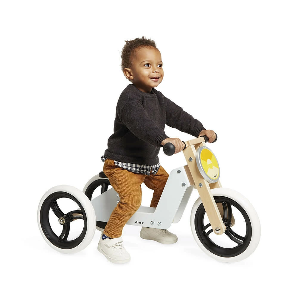 Tricycle en bois 2 en 1 en acier inoxydable