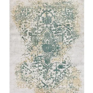Vloerkleed viscose beige/groen 140 x 200 cm BOYALI
