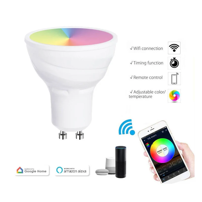 Ampoule LED connectée Wi-fi Smart ENER-J LED PAR16 5W- GU10 - RGB