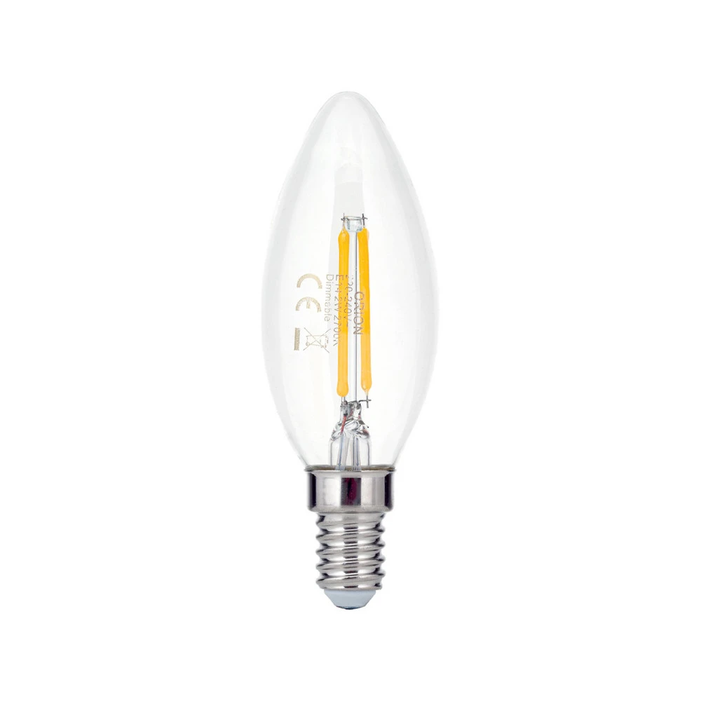 Ampoule LED filament E14 C35 évidente 2W 827 180lm dimmable