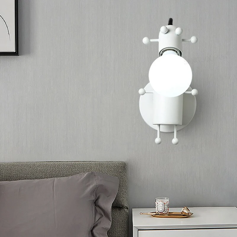 Applique murale de chevet pour enfants, girafe Modulable, en métal, 1 ampoule, lampe de lecture de dessin animé avec conce...