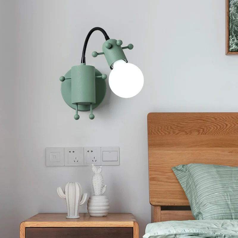 Applique murale de chevet pour enfants, girafe Modulable, en métal, 1 ampoule, lampe de lecture de dessin animé avec conce...