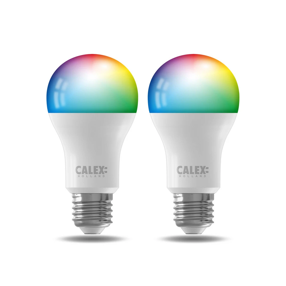 Calex Autonome Ampoule LED E27 A60 9,4W CCT RVB lot de 2
