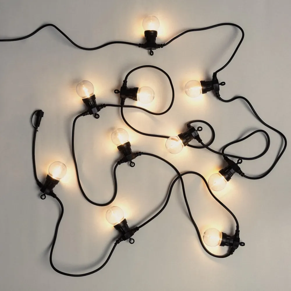 Chaîne lumineuse extérieure Easyfit dotée de 10 ampoules, longueur 5,65 mètres