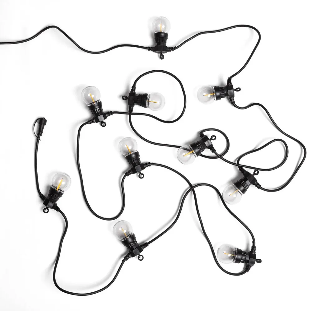 Chaîne lumineuse extérieure Easyfit dotée de 10 ampoules, longueur 5,65 mètres