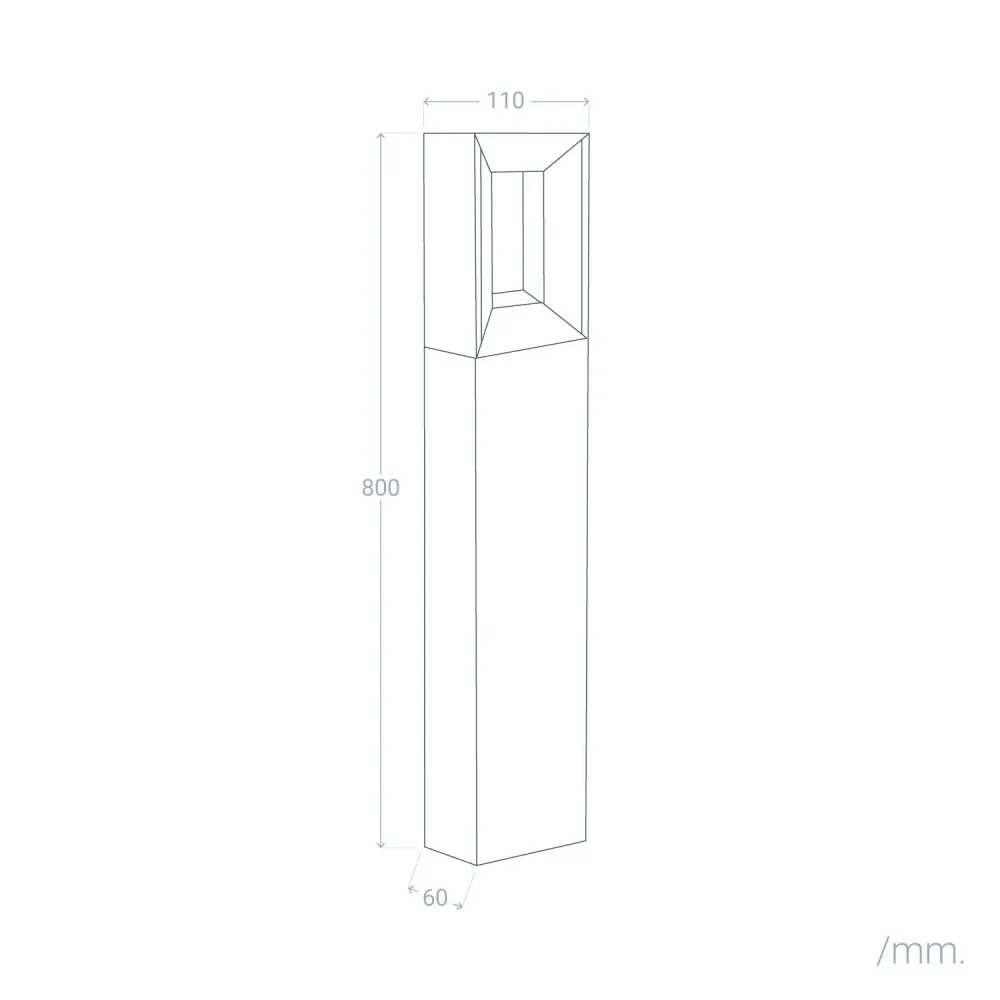 Lampe extérieure LED 80cm Aluminium Trimel avec 2 ampoules de 6W