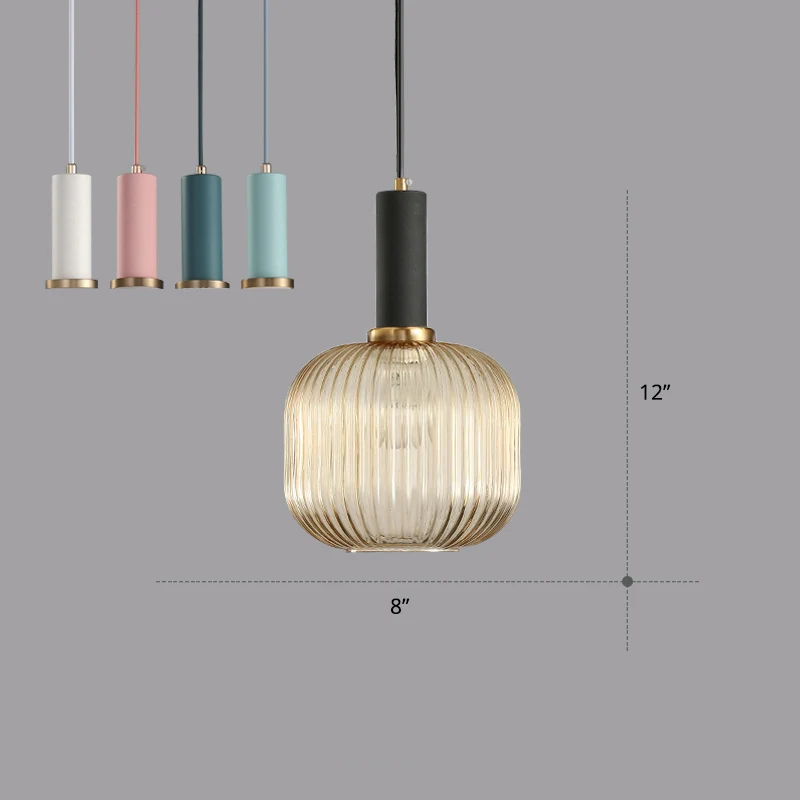 Lampe suspendue récent en forme de bouteille, verre nervuré, 1 ampoule, luminaire suspendu pour salle à manger