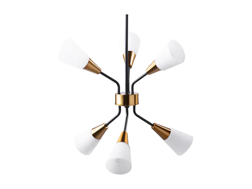 Lampe suspension blanche et dorée 6 ampoules AROYO VI