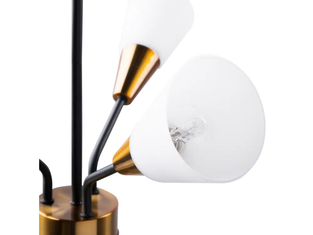 Lampe suspension blanche et dorée 6 ampoules AROYO VI