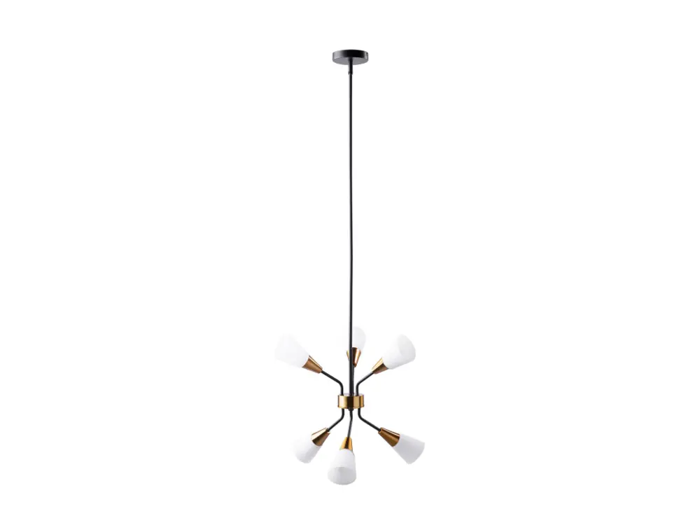 Lampe suspension blanche et dorée 6 ampoules AROYO VI