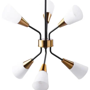Lampe suspension blanche et dorée 6 ampoules AROYO VI