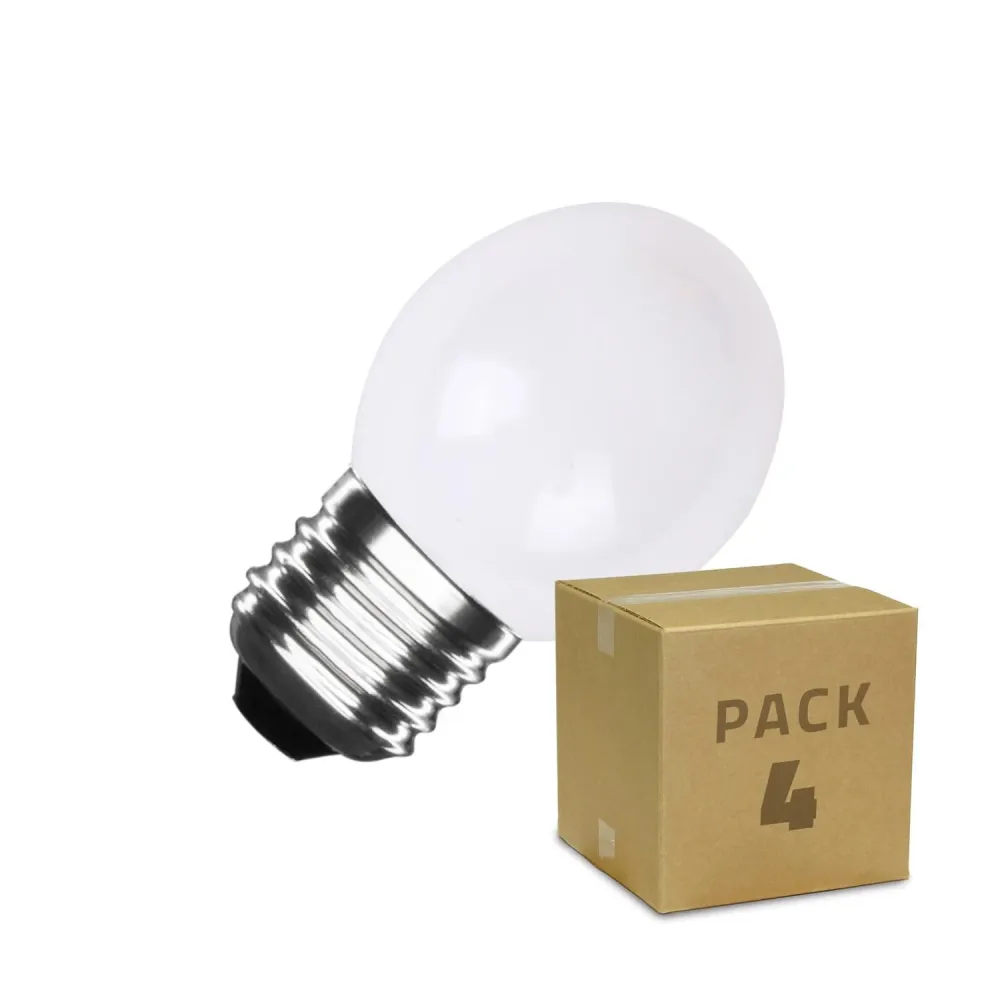Lot de 4 ampoules LED G45 E27 3W couleur blanche