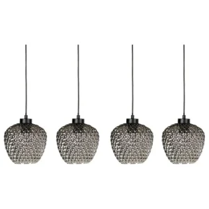 Lustre à 4 ampoules en verre gris SHERRY