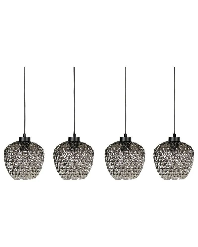 Lustre à 4 ampoules en verre gris SHERRY