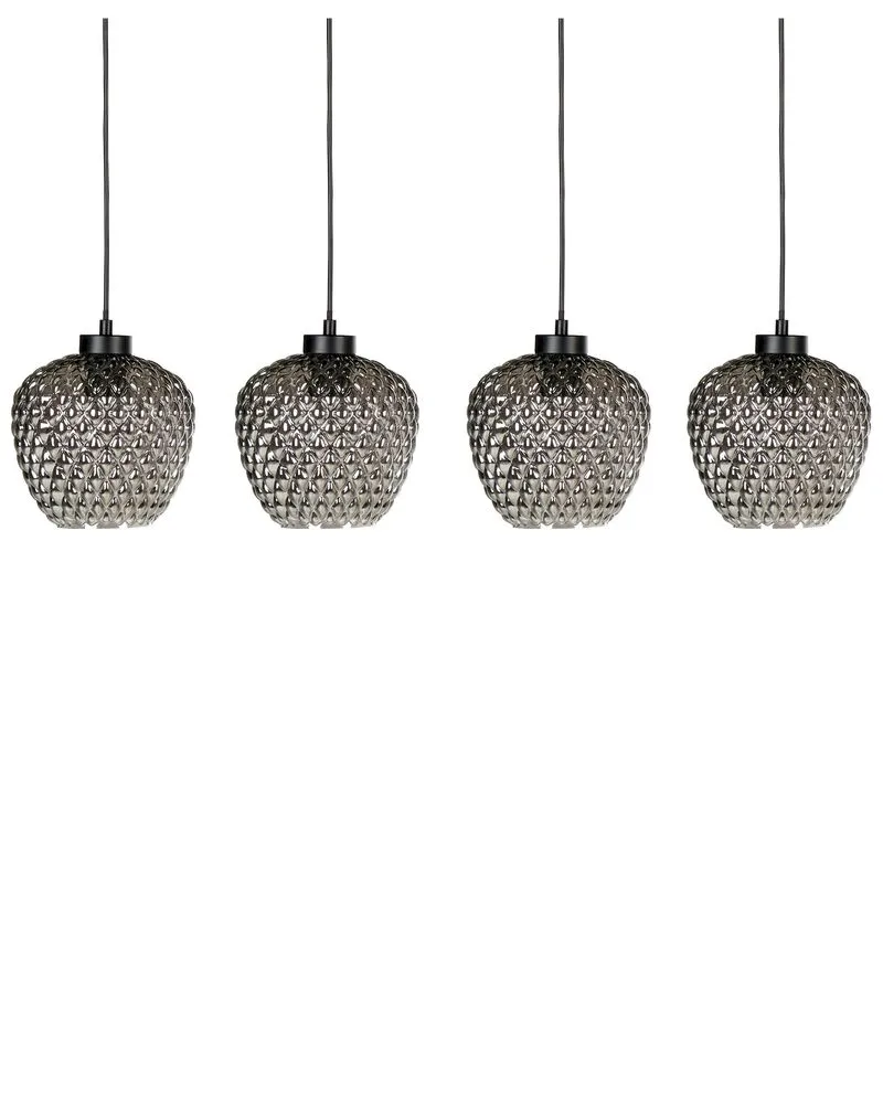 Lustre à 4 ampoules en verre gris SHERRY