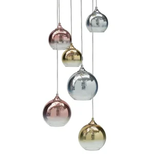 Lustre à 6 ampoules en verre multicolore TOOMA