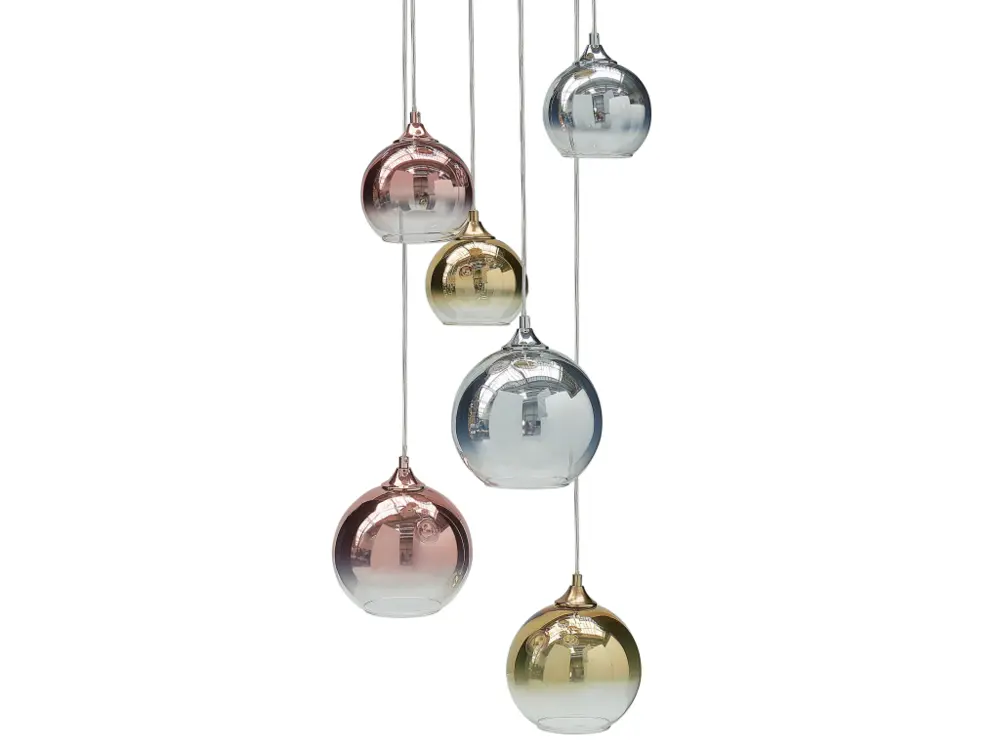 Lustre à 6 ampoules en verre multicolore TOOMA