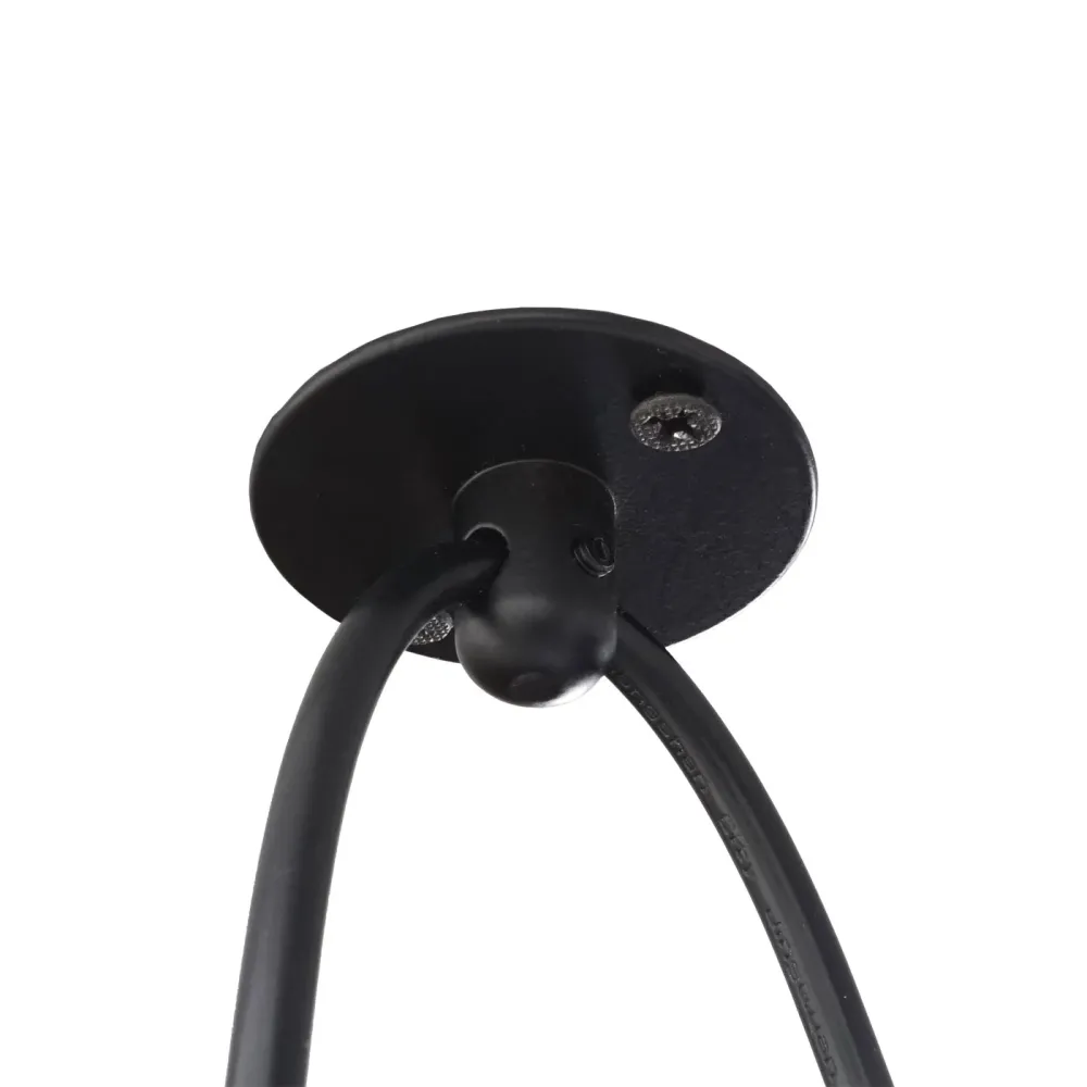 Lustre lampe suspendue design industriel réglable en hauteur noir 5x abat-jour 04_0003597