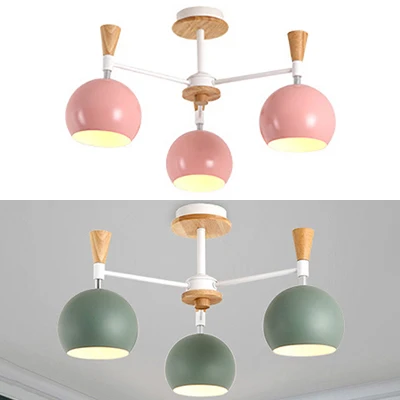 Lustre suspendu récent et Chic avec dôme, luminaire suspendu en métal à 3 ampoules pour salle à manger