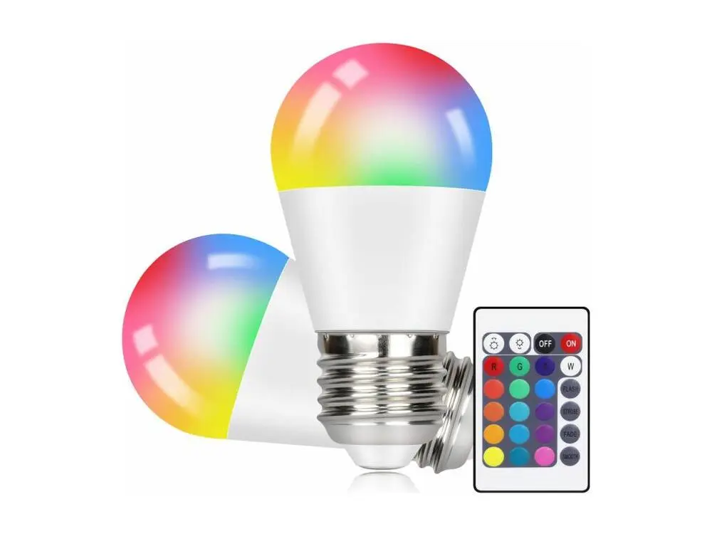 NETTLIFE Lot de 2 ampoules LED à changement de couleur E27 RVB blanc doux 4W avec télécommande intensité variable 16 coule...