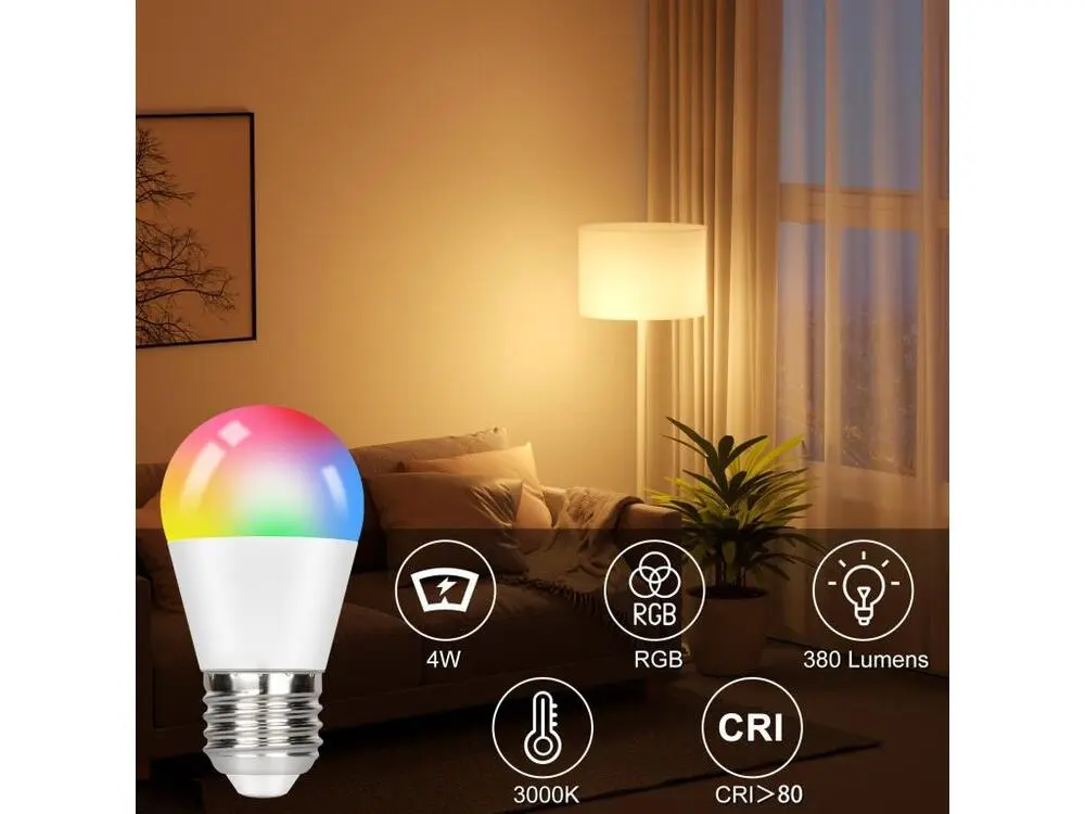 NETTLIFE Lot de 2 ampoules LED à changement de couleur E27 RVB blanc doux 4W avec télécommande intensité variable 16 coule...