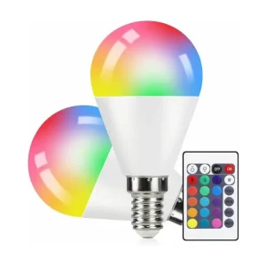 NETTLIFE Lot de 2 ampoules LED E14 RVB ampoules à couleur changeante blanc tempéré 3000K 4W intensité variable idéales pou...