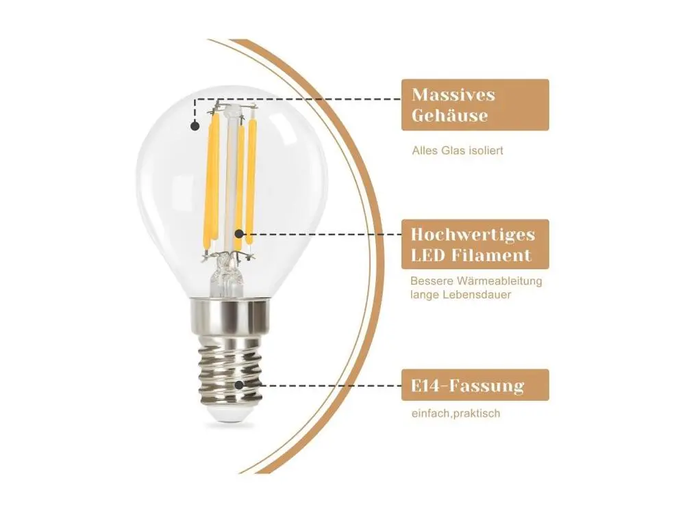 NETTLIFE Lot de 6 ampoules LED E14 vintage Edison - ampoules à filament blanc bouillant G45 2700K 4W en verre de haute qua...