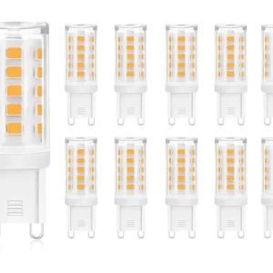 NETTLIFE Lot de 10 LED G9 ampoule blanc doux de 3W remplacement pour lampe halogène 28W 30W 40W base sans scintillement éc...