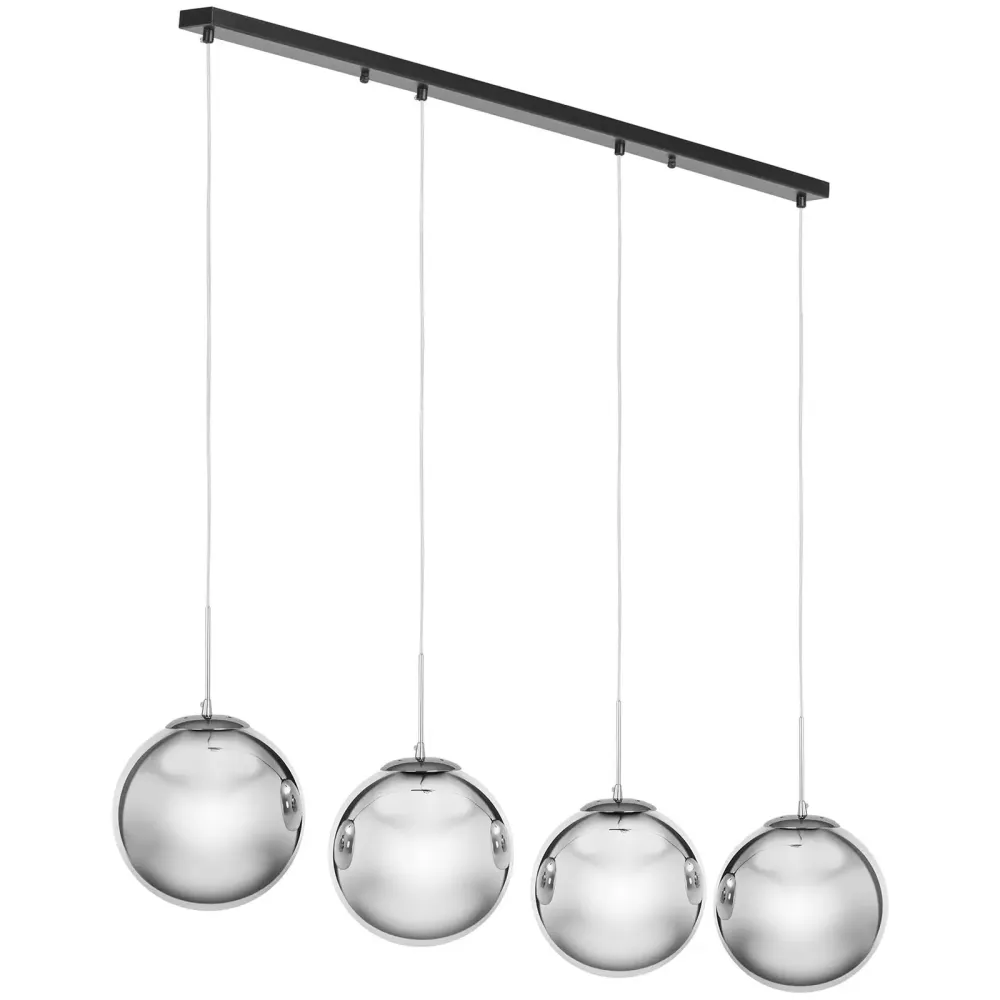 Plafonnier 4 ampoules verre fumé verre fer noir gris ténébreux 14_0009527
