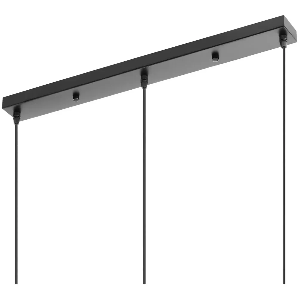 Plafonnier 3 ampoules verre verre fer chromé noir argenté 14_0009521